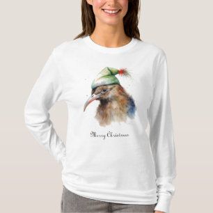 Benutzerdefinierter Wasserfarben-Kiwi-Vogel-Weihna T-Shirt