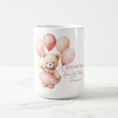 Benutzerdefinierter Wasserfarben-Teddybär-Mädchen Kaffeetasse (Mittel)
