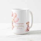 Benutzerdefinierter Wasserfarben-Teddybär-Mädchen Kaffeetasse (VorderseiteRechts)