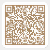 Benutzerdefinierter Website-QR-Code Gold Quadratischer Aufkleber (Vorderseite)