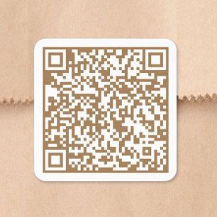 Benutzerdefinierter Website-QR-Code Gold Quadratischer Aufkleber