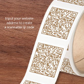 Benutzerdefinierter Website-QR-Code Gold Quadratischer Aufkleber