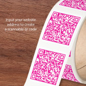 Benutzerdefinierter Website-QR-Code Hot Pink Quadratischer Aufkleber