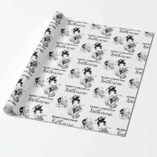 Benutzerdefinierter Weihnachten Vintage lustiger S Geschenkpapier