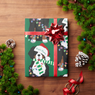 Benutzerdefinierter Weihnachts-Bernersennenhund in Geschenkpapier