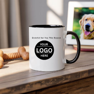 Benutzerdefinierter Weihnachts-Firmen-Logo-Kaffeeb Zweifarbige Tasse