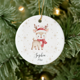 Benutzerdefinierter Weihnachts-Schmuck für Hirsche Keramik Ornament