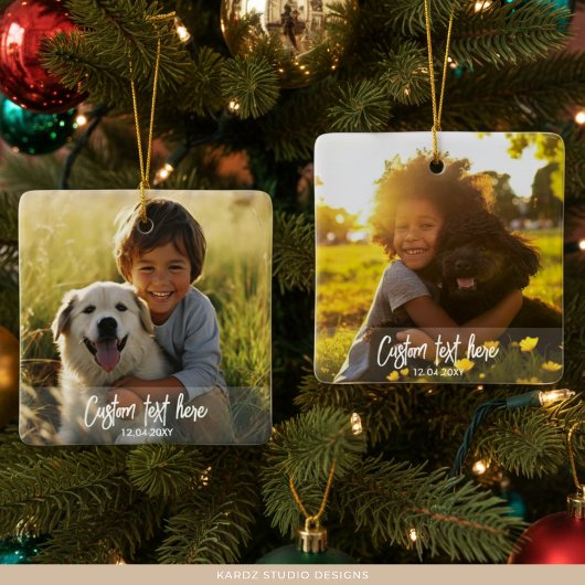 Benutzerdefinierter Weihnachts-Volltext mit zwei F Keramikornament