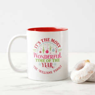 Benutzerdefinierter Weihnachts-Weihnachtsbecher Zweifarbige Tasse