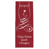 Benutzerdefinierter Weihnachtsbaum Geschenktüte Für Weinflaschen (Rückseite)