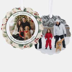 Benutzerdefinierter Weihnachtsbaumanhänger mit 2 F Ornament Karte