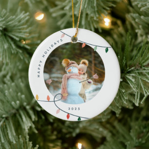 Benutzerdefinierter Weihnachtsbaumschmuck mit Lich Keramik Ornament