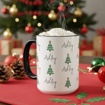 Benutzerdefinierter Weihnachtsbecher mit Kiefer fü