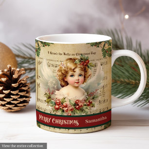 Benutzerdefinierter Weihnachtsbecher Vintage-Engel Kaffeetasse