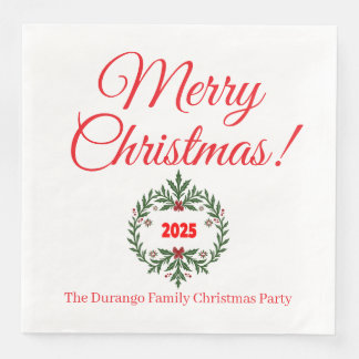 Benutzerdefinierter Weihnachtsfestlicher Floralkra Serviette