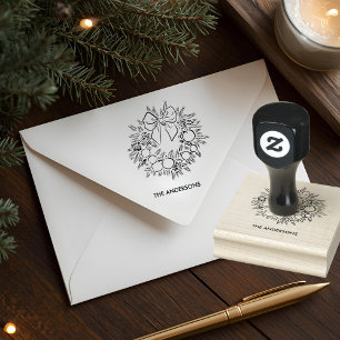 Benutzerdefinierter Weihnachtskranz Gummistempel