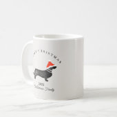Benutzerdefinierter Weihnachtsmann roter grauer Sa Kaffeetasse (Vorderseite Links)