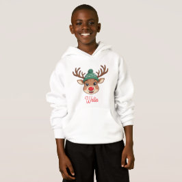 Benutzerdefinierter Weihnachtspulli für Kinder mit Hoodie