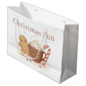 benutzerdefinierter Weihnachtsspaß Große Geschenktüte (Vorderseite Schrägansicht)