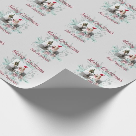 Benutzerdefinierter Weihnachtstext und benutzerdef Geschenkpapier (Ecke)