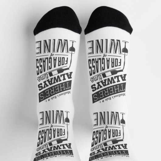 Benutzerdefinierter Wein-Zitat-Name Socken (Oben)