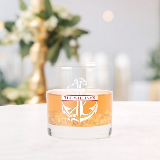 Benutzerdefinierter weißer Ankername Whiskyglas (Insitu (Hochzeit))