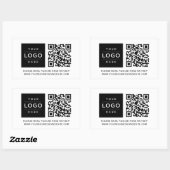 Benutzerdefinierter weißer Geschäftslogo-QR-Code Rechteckiger Aufkleber (Blatt)