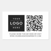 Benutzerdefinierter weißer Geschäftslogo-QR-Code Rechteckiger Aufkleber (Vorderseite)