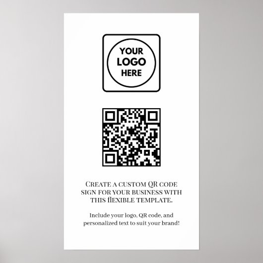 Benutzerdefinierter weißer QR-Code | Professionell Poster (Vorne)