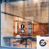 Benutzerdefinierter weißer QR-Code | Verbinde Inst Fensteraufkleber (Café-Fenster)