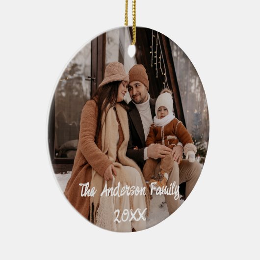 Benutzerdefinierter weißer Text für das Foto mit v Keramik Ornament (Rechts)