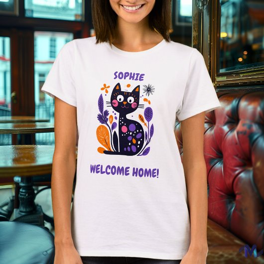 Benutzerdefinierter Welcome-Zuhause Cat Graphic-T T-Shirt