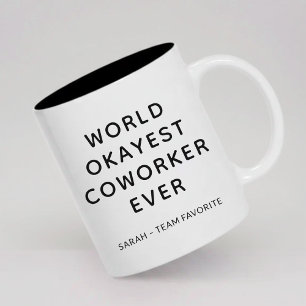 Benutzerdefinierter Welt Okayester Kollege Kaffeeb Zweifarbige Tasse