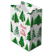 Benutzerdefinierter Weltfrieden | Weihnachtsbaummu Mittlere Geschenktüte (Vorderseite Schrägansicht)