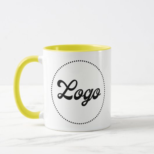 Benutzerdefinierter Werbe-GELBER Combo-Logo-Becher Tasse (Links)
