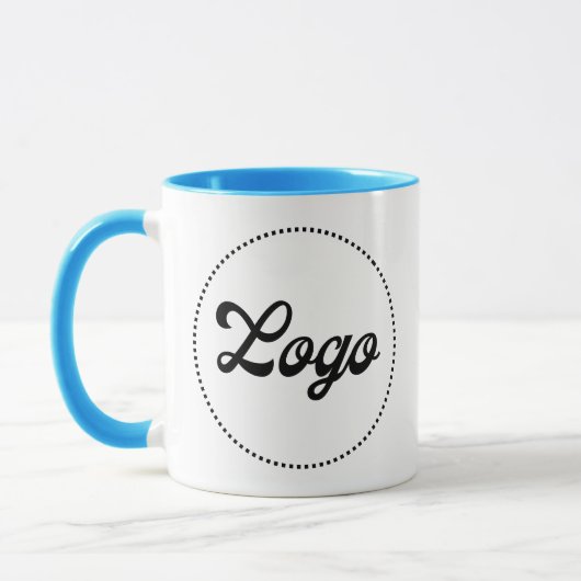 Benutzerdefinierter Werbe-HELLBLAUER Combo-Logo-Be Tasse (Links)