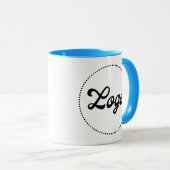Benutzerdefinierter Werbe-HELLBLAUER Combo-Logo-Be Tasse (VorderseiteRechts)