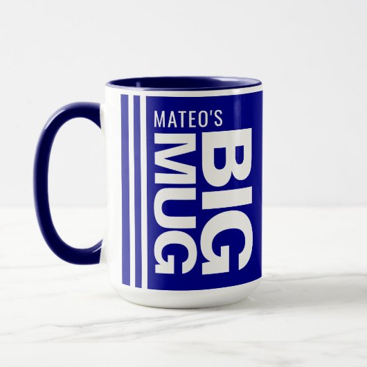 Benutzerdefinierter Werbename & Initiale | Dunkles Tasse (Links)