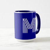 Benutzerdefinierter Werbename & Initiale | Dunkles Tasse (VorderseiteRechts)