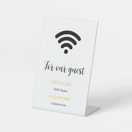 Benutzerdefinierter WiFi-Info-Display-Ständer Mini Sockelschild (Vorderseite)