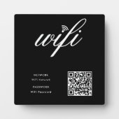 Benutzerdefinierter Wifi-Netzwerk QR-Code schwarz Fotoplatte (Vorderseite)