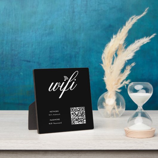 Benutzerdefinierter Wifi-Netzwerk QR-Code schwarz Fotoplatte (InSitu)