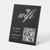Benutzerdefinierter Wifi-Netzwerk QR-Code schwarz Sockelschild (Vorderseite)