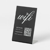 Benutzerdefinierter Wifi-Netzwerk QR-Code schwarz Sockelschild (Vorderseite)