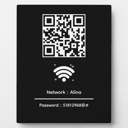 Benutzerdefinierter Wifi-QR-Code | Network Passwor Fotoplatte (Vorderseite)