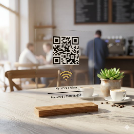 Benutzerdefinierter Wifi-QR-Code | Netzwerkkennwor Acrylschild
