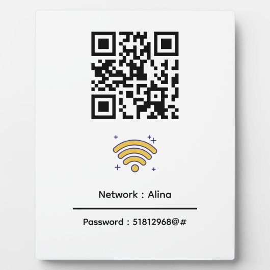 Benutzerdefinierter Wifi-QR-Code | Netzwerkkennwor Fotoplatte (Vorderseite)