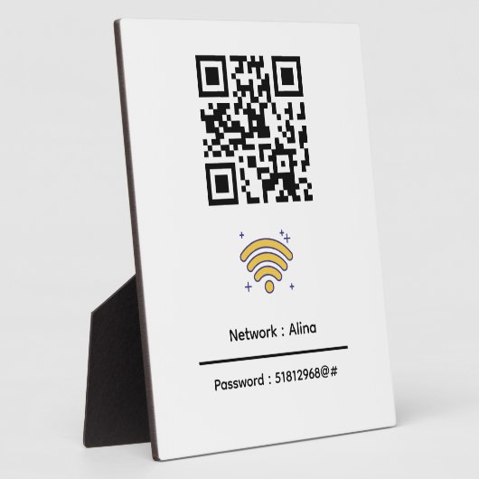 Benutzerdefinierter Wifi-QR-Code | Netzwerkkennwor Fotoplatte (Seite)
