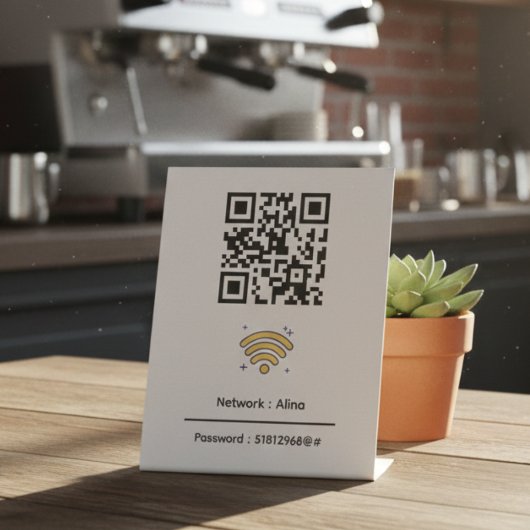 Benutzerdefinierter Wifi-QR-Code | Netzwerkkennwor Sockelschild