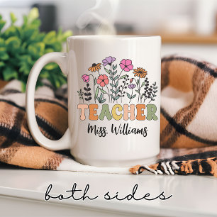 Benutzerdefinierter Wildblumen-Lehrertasse, Abschl Kaffeetasse